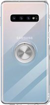 Samsung Galaxy S10 Backcover - Transparant TPU - Magnetisch- Ring Kickstand