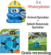 Watersproeier BLAUW /ORANJE OF GROEN  + SPINKLER SPLASH ROTERENDE SPRINKLER - Tuinslang speelgoed - Watergevecht - waterpret (GRATIS VERZENDING)