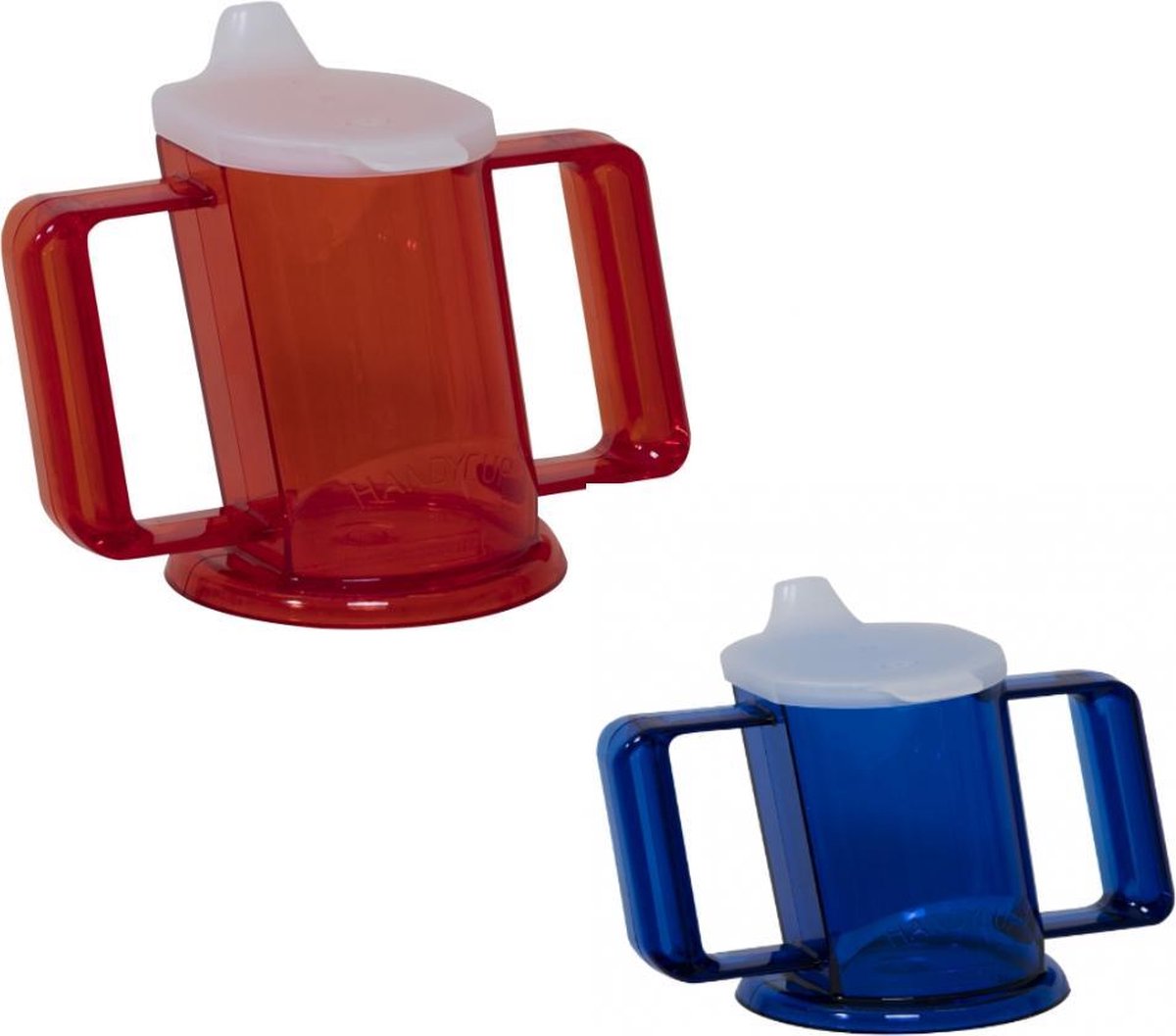 Handycup drinkbeker met tuit, set blauw en Rood