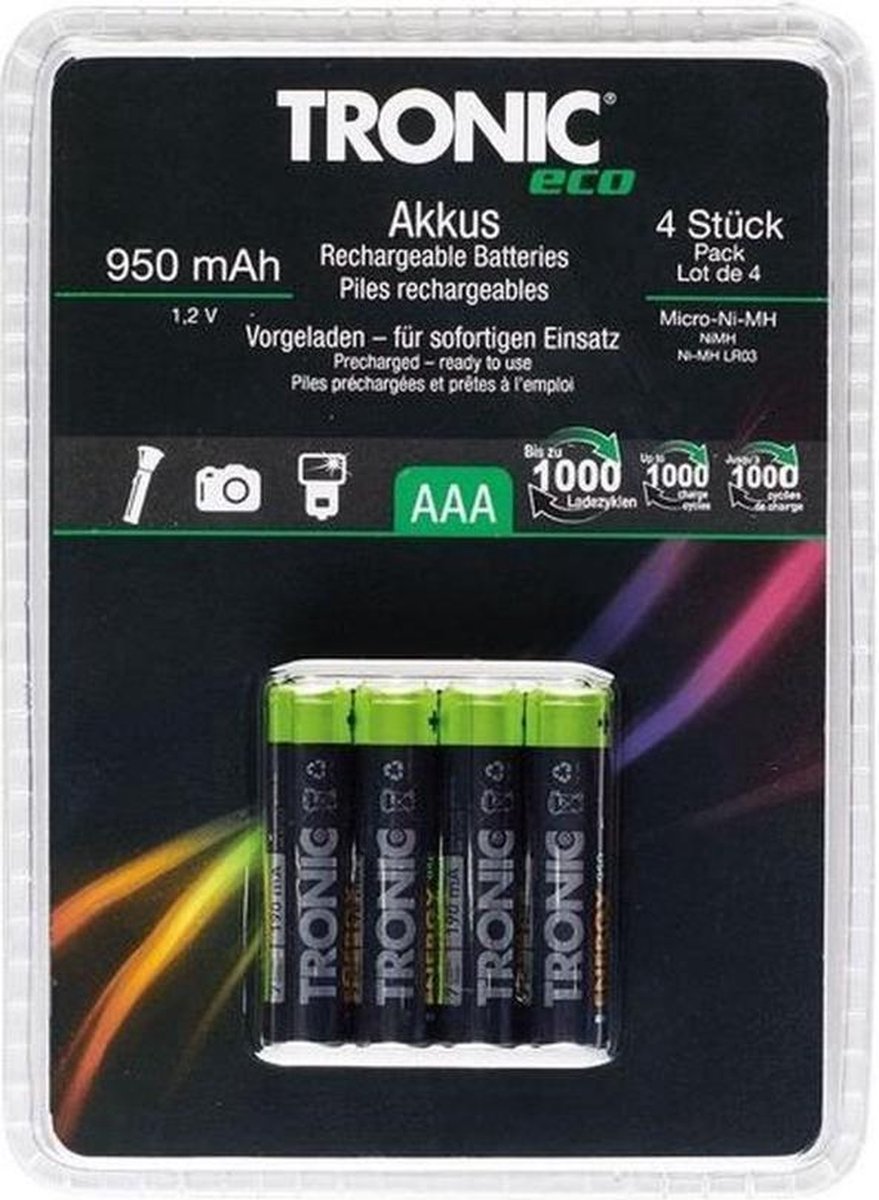 Oplaadbare batterijen AAA 4stuks - 950mAh