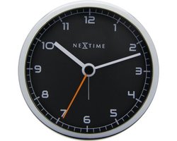 NeXtime NE-5194ZW Wekker 9 X 9 X 7.5 Cm, Metaal, Zwart, 'Company Alarm'
