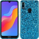 Glittery poeder schokbestendig TPU-hoesje voor Huawei Honor Play 8A (blauw)