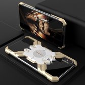 Hero Series Rugged Armor metalen beschermhoes voor iPhone X / XS (goud + zilver)