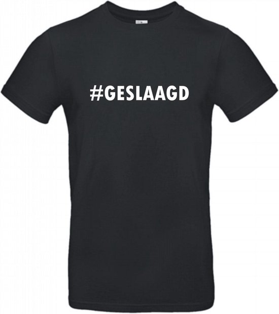 Geslaagd cadeau - T-shirt #GESLAAGD - XXXL - Zwart