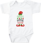 Rompertjes baby met tekst - Santa's Little helper - Kerst Romper - Wit - Maat 50/56 - Kraam cadeau - Babygeschenk - Romper