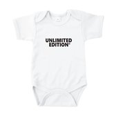 Rompertjes baby met tekst - Unlimited Edition - Wit - Maat 62/68 - Kraam cadeau - Babygeschenk - Romper