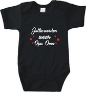 Rompertjes baby met tekst - Jullie worden weer opa & oma - Romper zwart - Maat 74/80