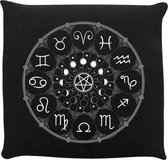 Grindstore Kussen Zodiac Pentagram Black Zwart