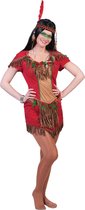 Funny Fashion - Indiaan Kostuum - Red Hawk - Vrouw - Rood - Maat 32-34 - Carnavalskleding - Verkleedkleding
