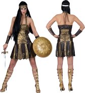 Funny Fashion - Strijder (Oudheid) Kostuum - Romeinse Strijders Gladiatrix - Vrouw - Goud - Maat 40-42 - Carnavalskleding - Verkleedkleding