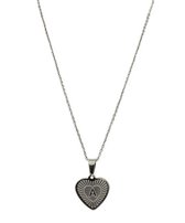 RVS Letter A Ketting met Hartje - Zilver Kleur - Met Gratis Organza Zakje