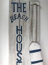 Handgemaakt objekt The Beach House in donkerblauw 3D 40 x 100 cm