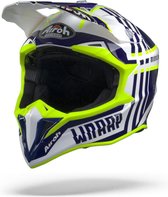 Airoh Wraap Broken Blue Gloss Full Face Helmet 2XL