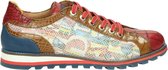 Lorenzi heren veterschoen - Rood multi - Maat 44