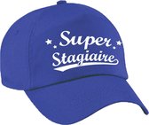 Super stagiaire cadeau pet / baseball cap blauw voor dames - bedankt kado voor een stagiaire