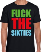 Fuck the sixties fun t-shirt zwart heren M