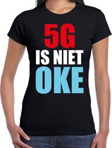 5G is niet oke demonstratie / protest t-shirt zwart voor dames L