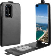 Voor Huawei P40 Pro + / P40 Pro Plus R64 textuur enkele verticale flip lederen beschermhoes met kaartsleuven en fotolijst (zwart)