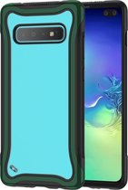 Voor Galaxy S10 + Blade-serie Transparant acryl Beschermhoes (donkergroen)