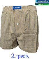 Embrator 2-stuks mannen Boxershorts geweven katoen okergeel 2XL