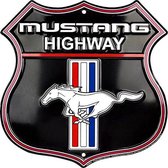Mustang Highway.  Aluminium shield 29 x 29 cm.