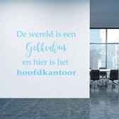 Muursticker Gekkenhuis - Lichtblauw - 60 x 45 cm - woonkamer nederlandse teksten bedrijven