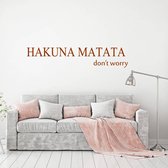 Hakuna Matata -  Bruin -  80 x 16 cm  -  woonkamer  slaapkamer  engelse teksten  alle - Muursticker4Sale
