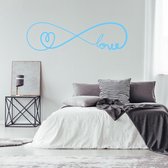 Muursticker Infinity Love Met Hartje - Lichtblauw - 80 x 22 cm - slaapkamer