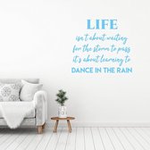 Muursticker Dance In The Rain -  Lichtblauw -  50 x 44 cm  -  alle muurstickers  woonkamer  slaapkamer  engelse teksten - Muursticker4Sale