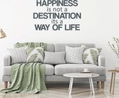 Muursticker Happiness Is Not A Destination -  Donkergrijs -  120 x 77 cm  -  alle muurstickers  woonkamer  engelse teksten - Muursticker4Sale