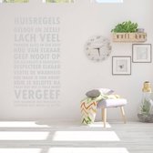 Muursticker Huisregels - Lichtgrijs - 60 x 115 cm - nederlandse teksten woonkamer