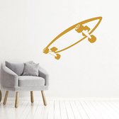 Muursticker Skateboard -  Goud -  120 x 87 cm  -  alle muurstickers  baby en kinderkamer - Muursticker4Sale