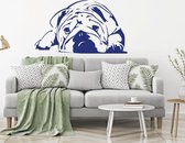 Muursticker Bulldog -  Donkerblauw -  120 x 69 cm  -  slaapkamer  woonkamer  alle muurstickers  dieren - Muursticker4Sale