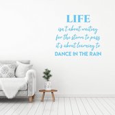 Muursticker Dance In The Rain -  Lichtblauw -  80 x 71 cm  -  alle muurstickers  woonkamer  slaapkamer  engelse teksten - Muursticker4Sale