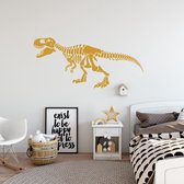 Muursticker Dinosaurus Skelet -  Goud -  80 x 37 cm  -  alle muurstickers  baby en kinderkamer  dieren - Muursticker4Sale