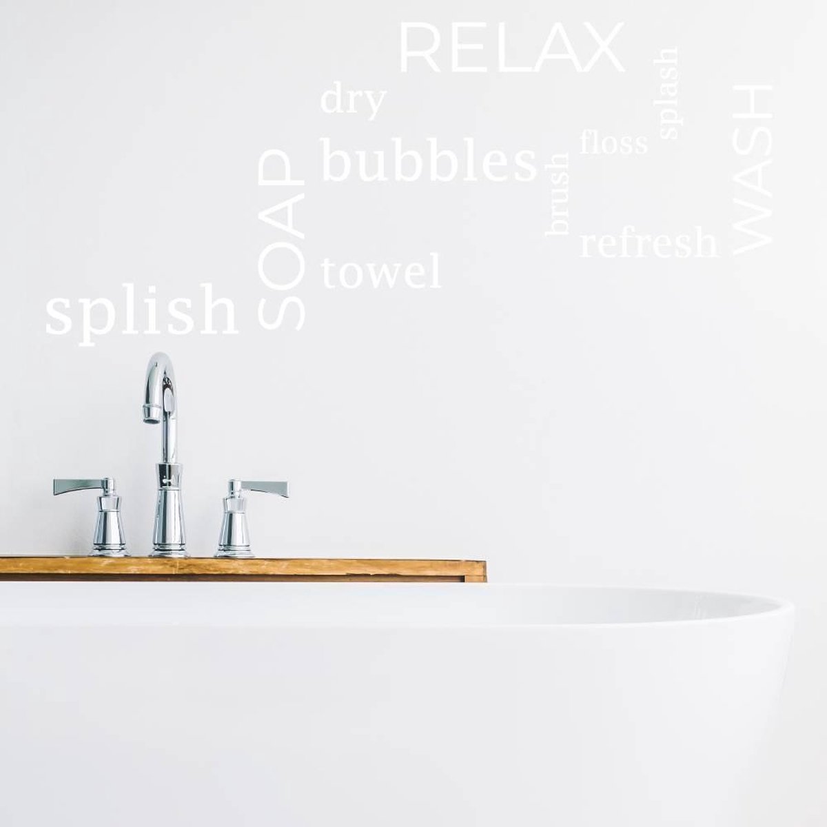 Muursticker Badkamer teksten - Wit - 80 x 35 cm wasruimte muurstickers muurstickers badkamer op Prijzenvolger.com