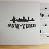 Muursticker New York - Wit - 120 x 58 cm - steden