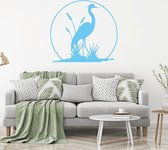 Muursticker Kraanvogel - Lichtblauw - 80 x 73 cm - alle muurstickers woonkamer
