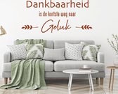 Muursticker Dankbaarheid -  Bruin -  120 x 56 cm  -  alle muurstickers  nederlandse teksten  woonkamer - Muursticker4Sale