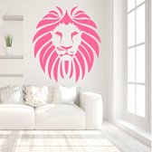 Muursticker Leeuw -  Roze -  100 x 111 cm  -  alle muurstickers  baby en kinderkamer  slaapkamer  woonkamer  dieren - Muursticker4Sale