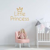 Muursticker Little Princess -  Goud -  140 x 105 cm  -  engelse teksten  baby en kinderkamer  alle - Muursticker4Sale
