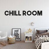 Muursticker Chill Room - Geel - 80 x 10 cm - woonkamer engelse teksten