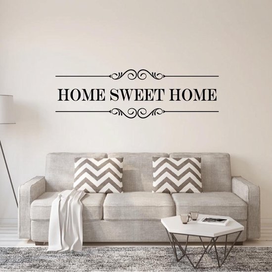 Muursticker Home Sweet Home - Oranje - 80 x 24 cm - woonkamer engelse teksten