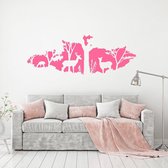 Muursticker Herten In Het Bos -  Roze -  120 x 43 cm  -  alle muurstickers  baby en kinderkamer  slaapkamer  woonkamer  dieren - Muursticker4Sale