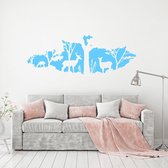 Muursticker Herten In Het Bos - Lichtblauw - 80 x 29 cm - baby en kinderkamer slaapkamer woonkamer dieren