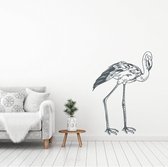 Muursticker Flamingo -  Donkergrijs -  85 x 120 cm  -  alle muurstickers  woonkamer  baby en kinderkamer  dieren - Muursticker4Sale