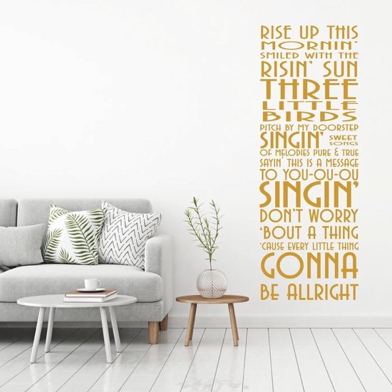 Muursticker Rise Up This Mornin Smiled With The Rising Sun - Goud - 29 x 80 cm - alle muurstickers woonkamer