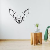 Muursticker Chihuahua -  Geel -  60 x 44 cm  -  slaapkamer  woonkamer  baby en kinderkamer raam en deur stickers - honden    dieren - Muursticker4Sale