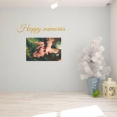 Muursticker Happy Memories -  Goud -  80 x 16 cm  -  engelse teksten  woonkamer  alle - Muursticker4Sale