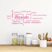 Muursticker Barista Wolk -  Roze -  80 x 30 cm  -  nederlandse teksten  keuken  alle - Muursticker4Sale